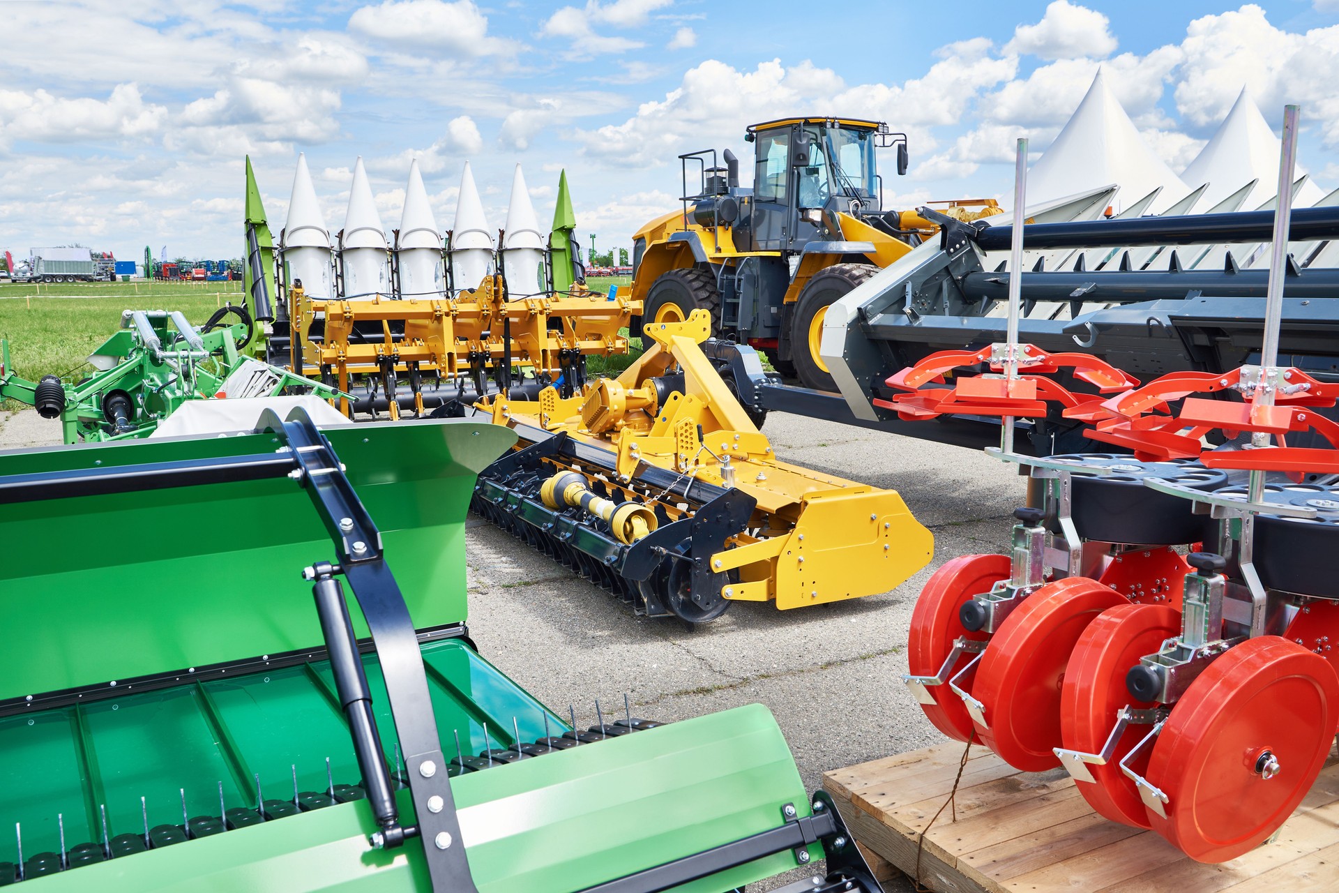 Agricultural machines on exhibition